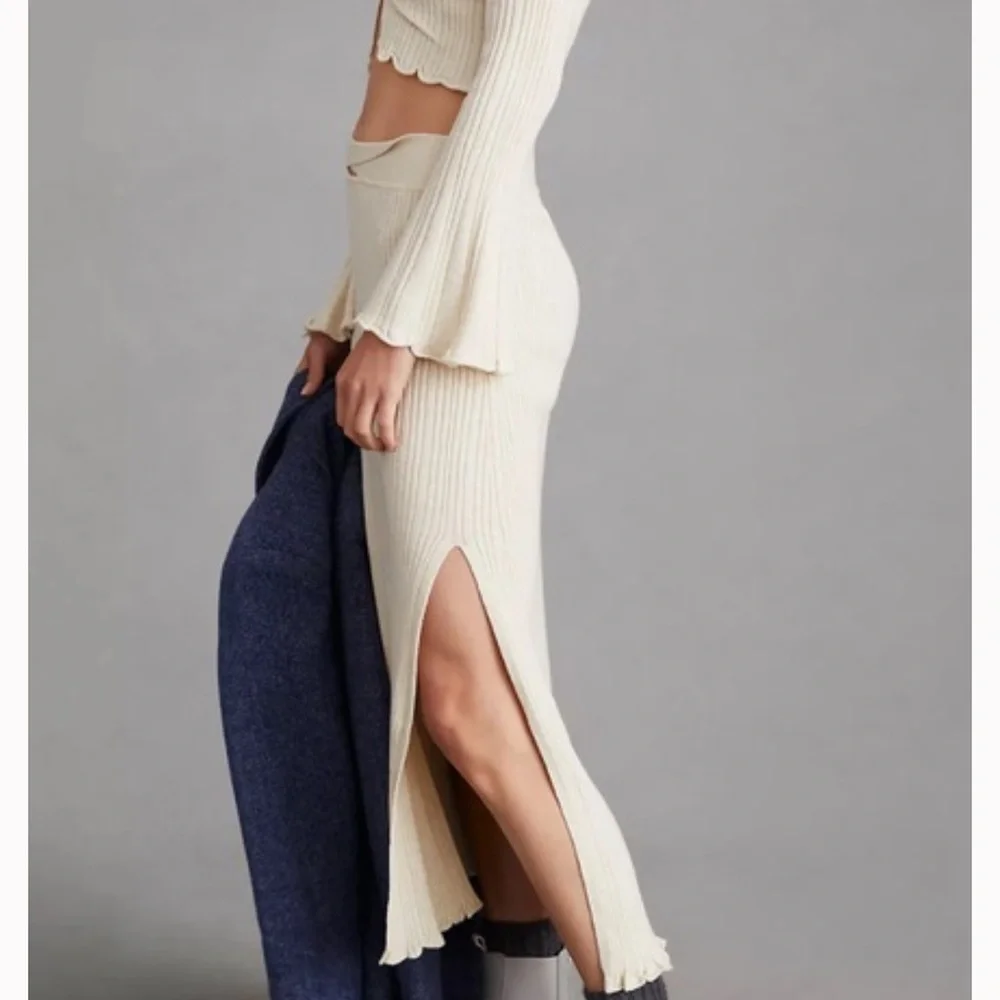 Anthropologie Daily Practice Tara Ribbed Knit Pull On Midi Sweater Skirt XL